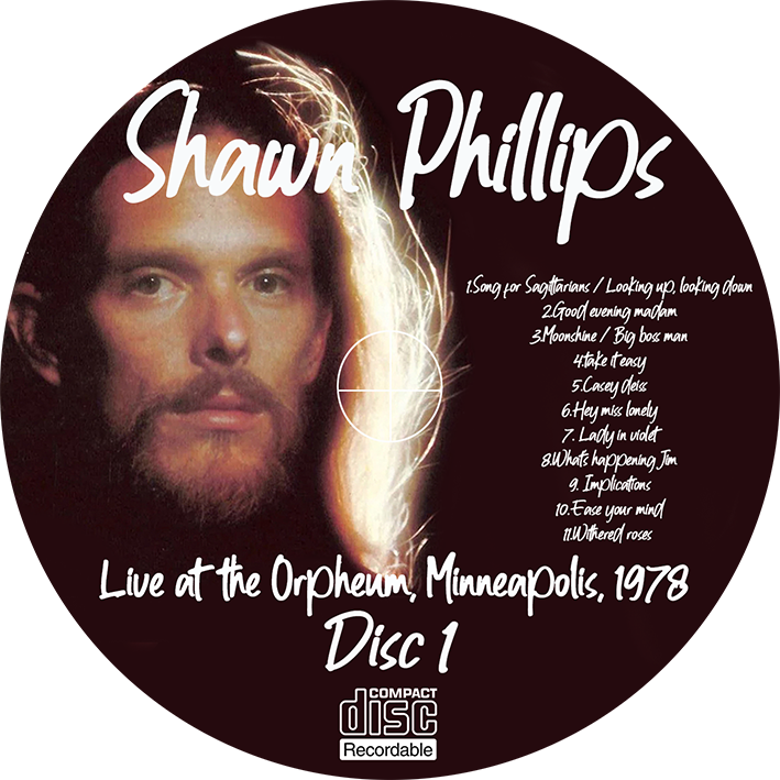 Shawn Phillips at the Orpheum in Minneapolis on December 2nd, 1978 label 1